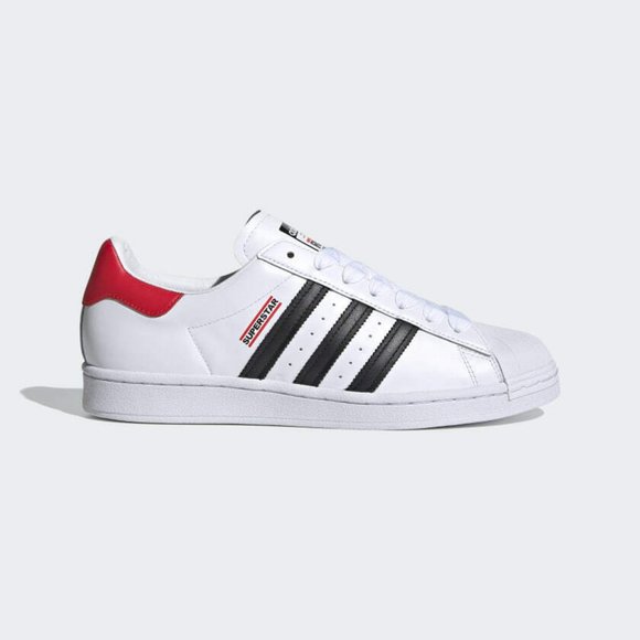 Adidas Originals Mens White Black Red SUPERSTAR RUN-DMC SHOES Size 7.5 us FX7616 - Picture 2 of 5